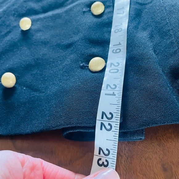 Vintage Gold Button Black Button Up Collared Blouse - Picture 8 of 9